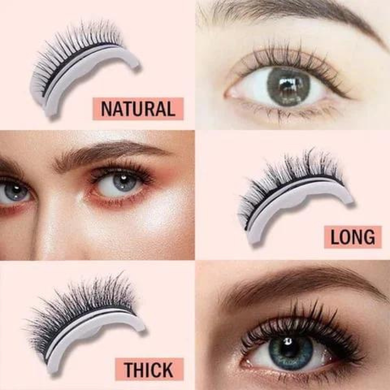 Reusable self-adhesive false eyelashes