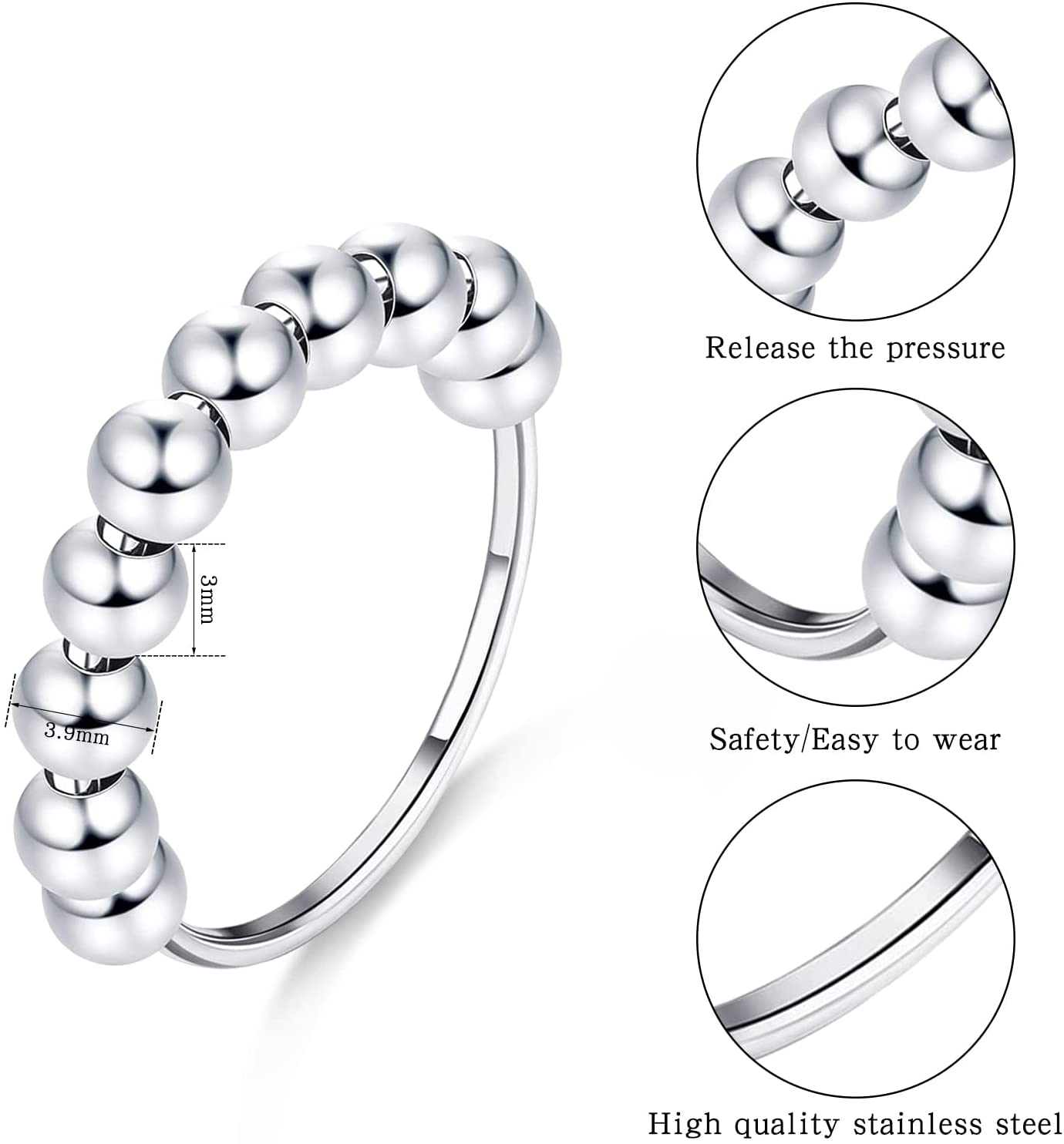 Silver Spinner Anti-Anxiety Ring | 1+1 FREE