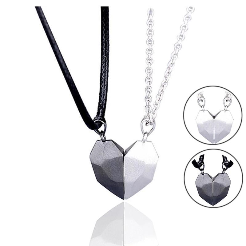 Magnetic Heart Couple Necklace or Bracelet Set