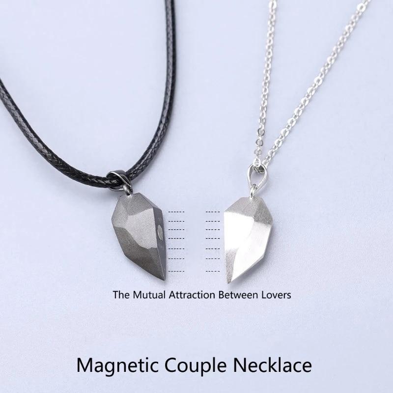 Magnetic Heart Couple Necklace or Bracelet Set